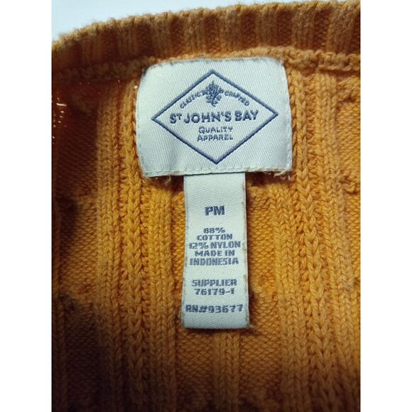 St. John's Bay Orange Crewneck Sweater Size Medium Petite - Picture 5 of 5